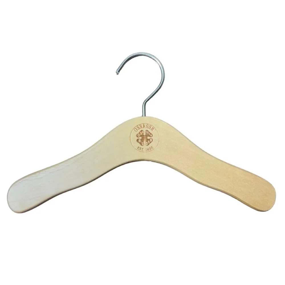 Oshkosh B’Gosh Kids Store Wooden Hangers - For Baby Clothes (Lot Of 3) 10” Wide